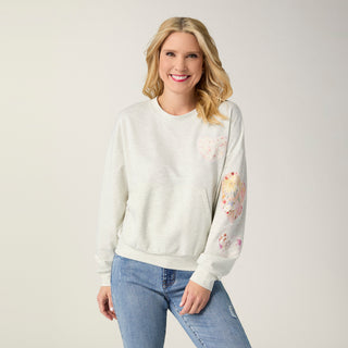 Triple Hearts Sweatshirt - Stone Heather