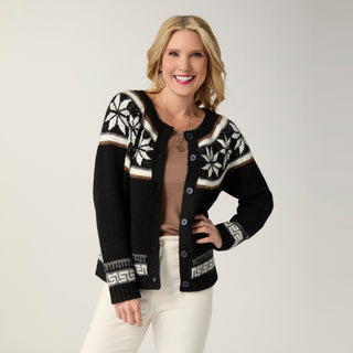 Poinsettia Isle Cardigan - Black