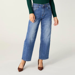 EverStretch Barrel Ankle with Side Inset - Medium Denim