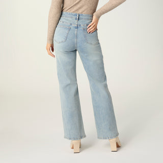 EverStretch Baby Bootcut with Pearl Stud Side Detail - Medium/Light Denim