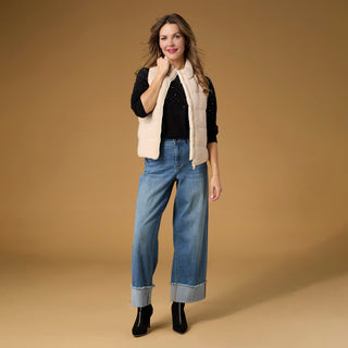 Bambu Soft Wide Ankle with Cuff - Medium Denim