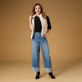 Bambu Soft Wide Ankle with Cuff - Medium Denim