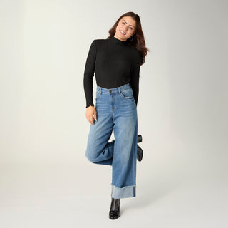 Bambu Soft Wide Ankle with Cuff - Medium Denim