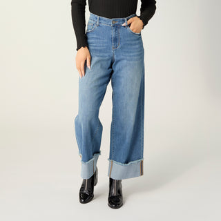 Bambu Soft Wide Ankle with Cuff - Medium Denim