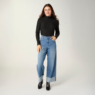 Bambu Soft Wide Ankle with Cuff - Medium Denim