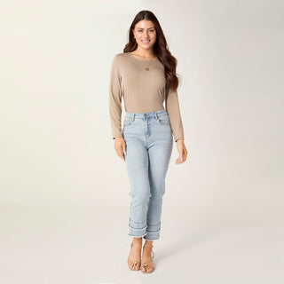 EverStretch Straight Crop with Double Fringe - Final Sale