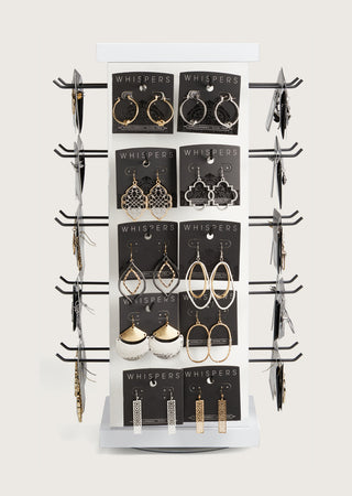 Earrings on display