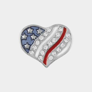 USA Heart Shape - Silver