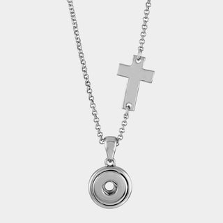 Petite Sideways Cross Necklace - Silver