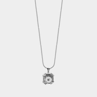 Square Scroll Necklace - Silver