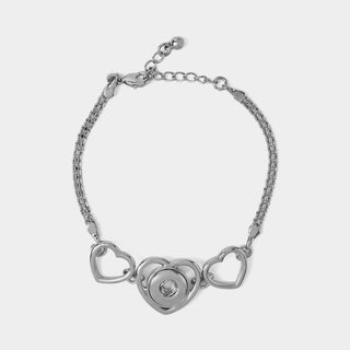 Three of Hearts Bracelet - Silver