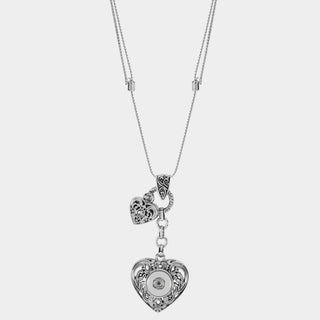 Sweet Cascading Hearts Necklace - Silver