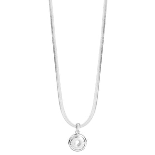 Venice Flat Herringbone Chain Necklace - Silver