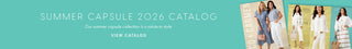 Promotional banner for a summer capsule collection with images of women in dresses and text.
