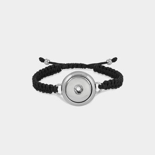 Snap Woven Bracelet Adjustable - Black
