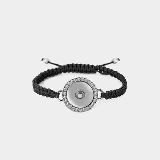 Bling Snap Woven Bracelet Adjustable - Black