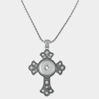 Bling Cross Necklace - Silver