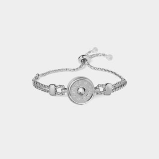 Rubber Stopper Adjustable Bracelet - Rhodium