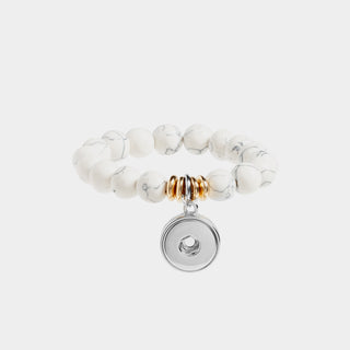 White Marble Lumineer Stretch Bracelet - White