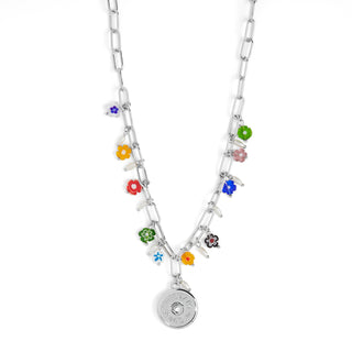 Botanical Charm Necklace - Silver
