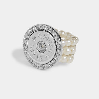 Pearl Stretch Ring - Silver