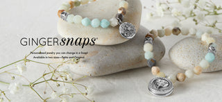 Ginger Snaps jewelry set on a light background with flowers