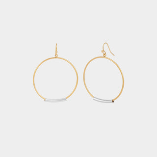 Gold Hoop with Metal Bar - Final Sale