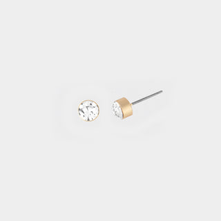 Gold Clear Stone Earrings