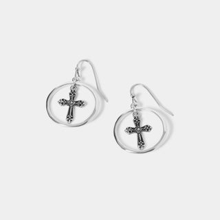 Cross inside Silver Dangle