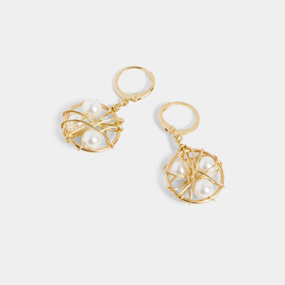 Dreamcatcher w/ Pearl Earrings - Gold - Final Sale