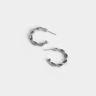 Rope Detail w/ Twist Earrings - Silver