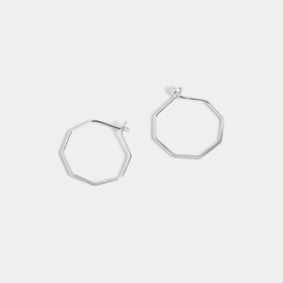 Small Octagon Earrings - Silver