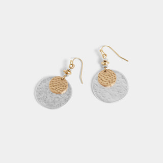 Two-Toned Double Hoop Dangle Earrings