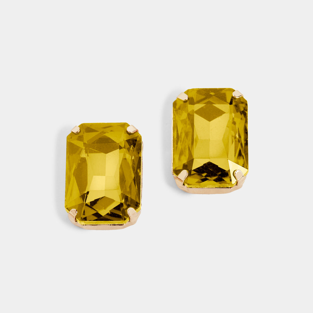 Octagon Jewel Earring - Golden – tgbBRANDS