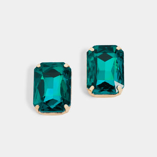 Octagon Jewel Earring - Green