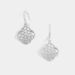 Silver Hoop Medallion Earrings