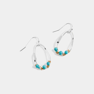 Wavy Turquoise Hoop Earrings