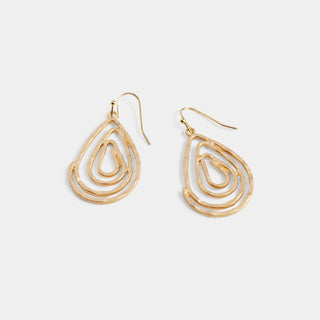 Swirl Teardrop Earrings - Matte Gold