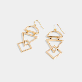 Layered Geometric Earrings - Gold