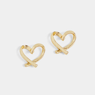 Signature Heart Stud Earrings - Gold