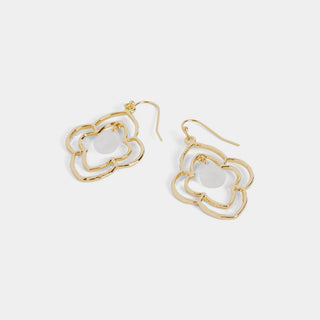 Quatrefoil Dangle Earrings - Gold - Gold