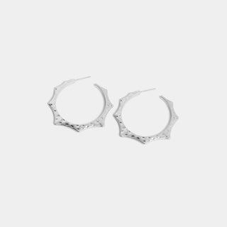 Sun Rays Hoop Earring - Silver