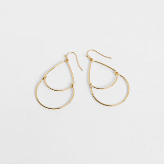 Double Teardrop Dangle Earring - Gold