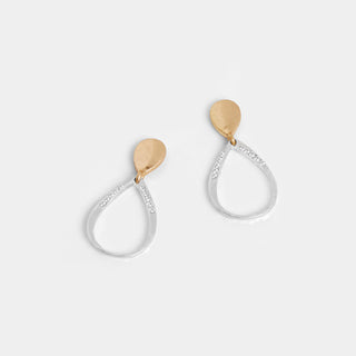 Mixed Metal Teardrop Earring - Mixed Metal