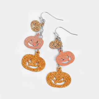 Dangling Pumpkins Earring - Orange