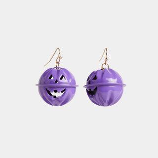 Jingle Ball Pumpkin Earring - Purple