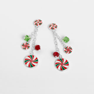 Peppermint Swirl Dangles - Multicolored