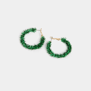 Holiday Tinsel Hoop - Green