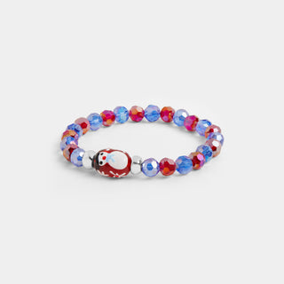 Snowman Bead Bracelet - Blue