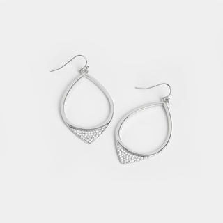 Whispers Embellished Teardrop Dangles - Silver